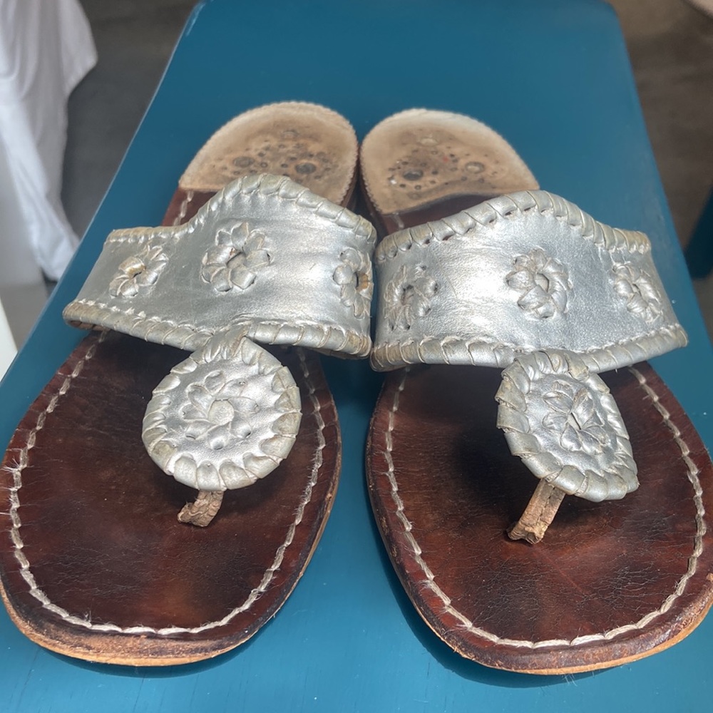 Jack Rogers Silver Sandals